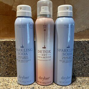 Drybar Set of 2 Sparkling Soda Shine Sprays and Detox Dry Shampoo!! NEW